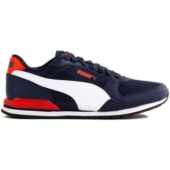 Shoes Children Low top trainers Puma ST Runner V3 Mesh JR White, Navy blue, Red