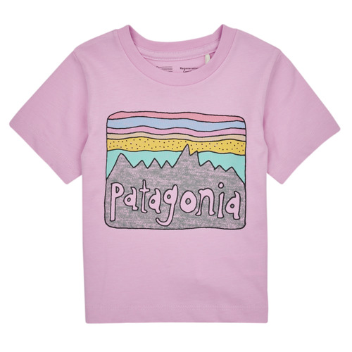 Clothing Children Short-sleeved t-shirts Patagonia Baby Regenerative Organic Certified Cotton Fitz Roy Skies T- Lilac