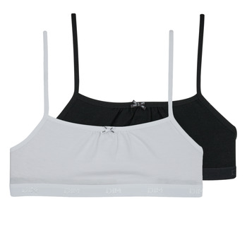 Underwear Girl Sports bras DIM BASIC COTON BRASSIERE PACK X2 Black / White