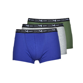 Underwear Men Boxer shorts DIM COTON STRETCH PACK X3 Green / Blue / Grey