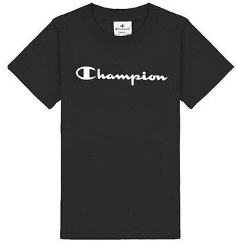 Champion  Crewneck Tshirt  girls's Children's T shirt in Black