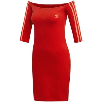 Clothing Women Dresses adidas Originals Shoulder Dress Scarle Red