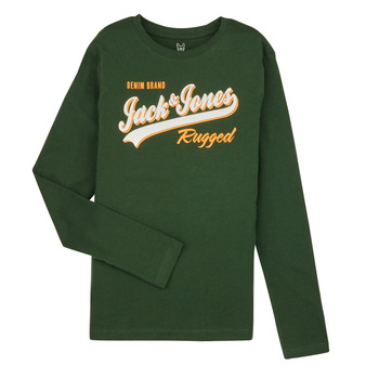 Clothing Boy Long sleeved tee-shirts Jack & Jones JJELOGO TEE LS ONECK 2 COL JNR Green