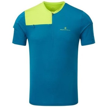 Clothing Men Short-sleeved t-shirts Ronhill Mens Tech Ultra 12 Zip Tee Turquoise