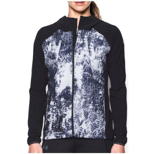 Clothing Women Jackets Under Armour Out Run The Storm Printed W Black, Navy blue