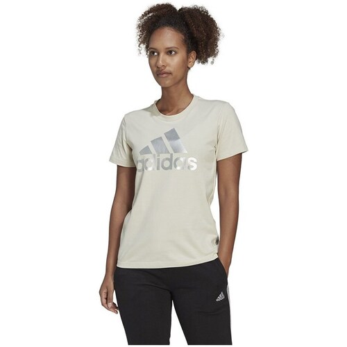 Clothing Women Short-sleeved t-shirts adidas Originals Essentials Logo Tee Cream