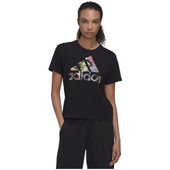 Clothing Women Short-sleeved t-shirts adidas Originals Allover Print Reg Tee W Black