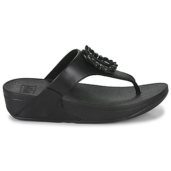 FitFlop LULU CRYSTAL-CIRCLET LEATHER TOE-POST SANDALS  black