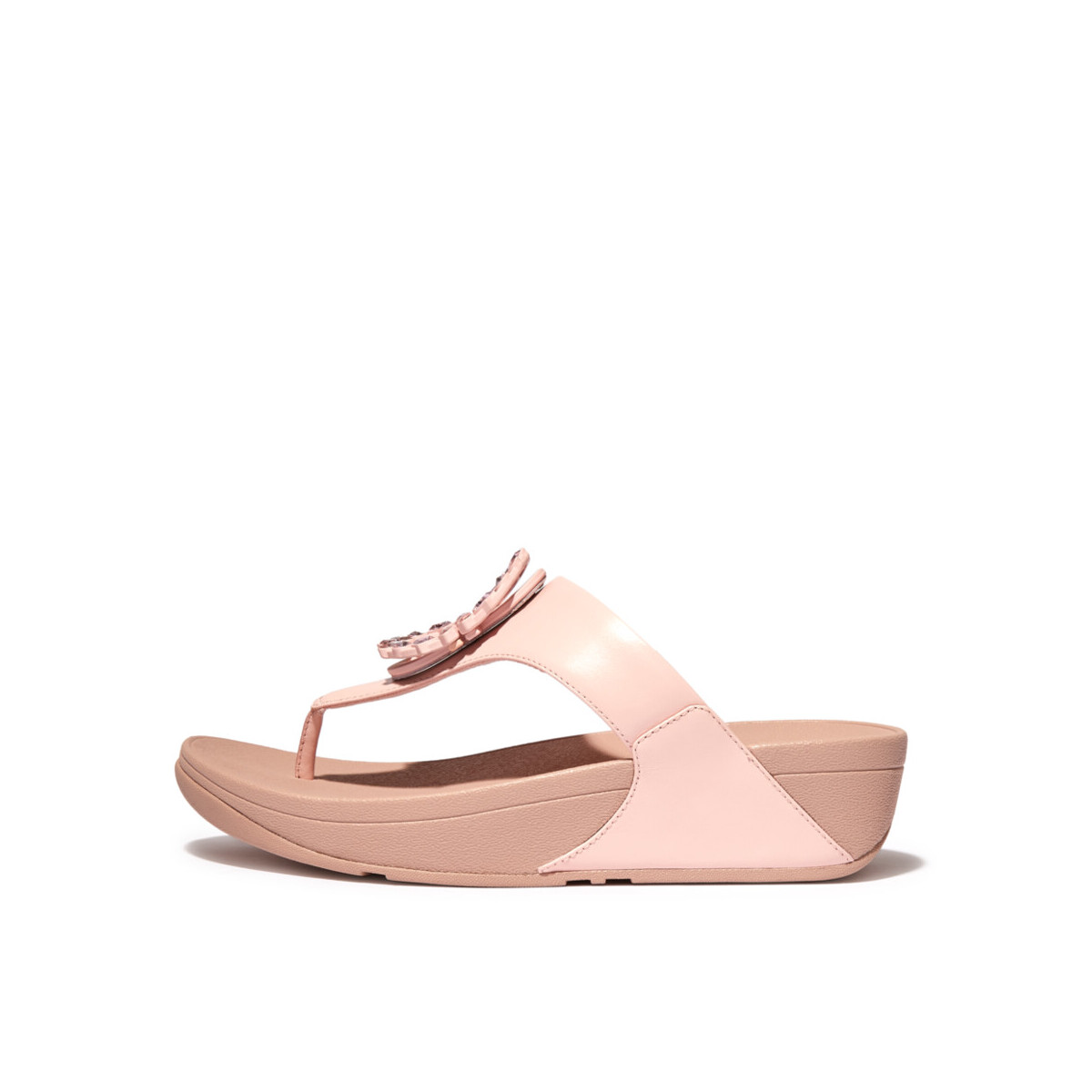 FitFlop Lulu Crystal-circlet Leather Toe-post Sandals Pink