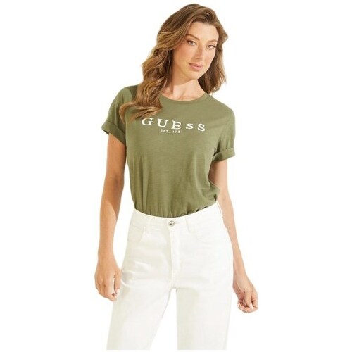 Clothing Women Short-sleeved t-shirts Guess W2BI68K8G01G8U0 Green