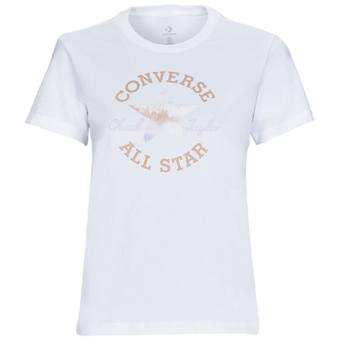 Clothing Women Short-sleeved t-shirts Converse FLORAL CHUCK TAYLOR ALL STAR PATCH White