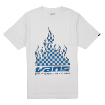 Clothing Boy Short-sleeved t-shirts Vans REFLECTIVE CHECKERBOARD FLAME SS White