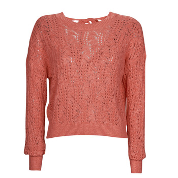 Clothing Women Jumpers Vero Moda VMVERENA LS OPEN BOW BACK PULLOVER BOO Coral