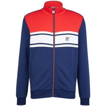 Clothing Men Sweaters Fila Boulogne Track Jacket Navy blue, Red