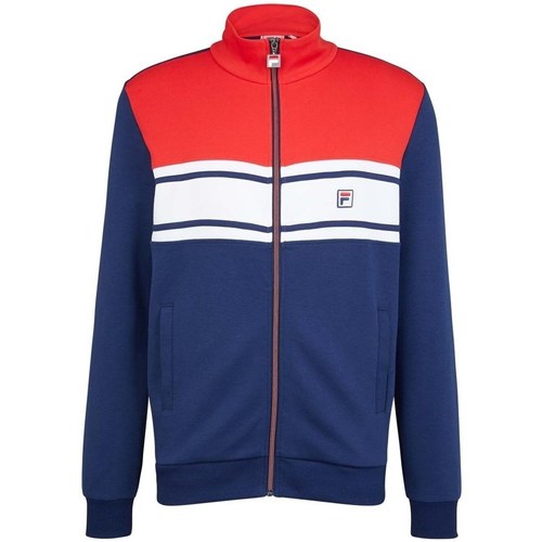 Clothing Men Sweaters Fila Boulogne Track Jacket Red, Navy blue