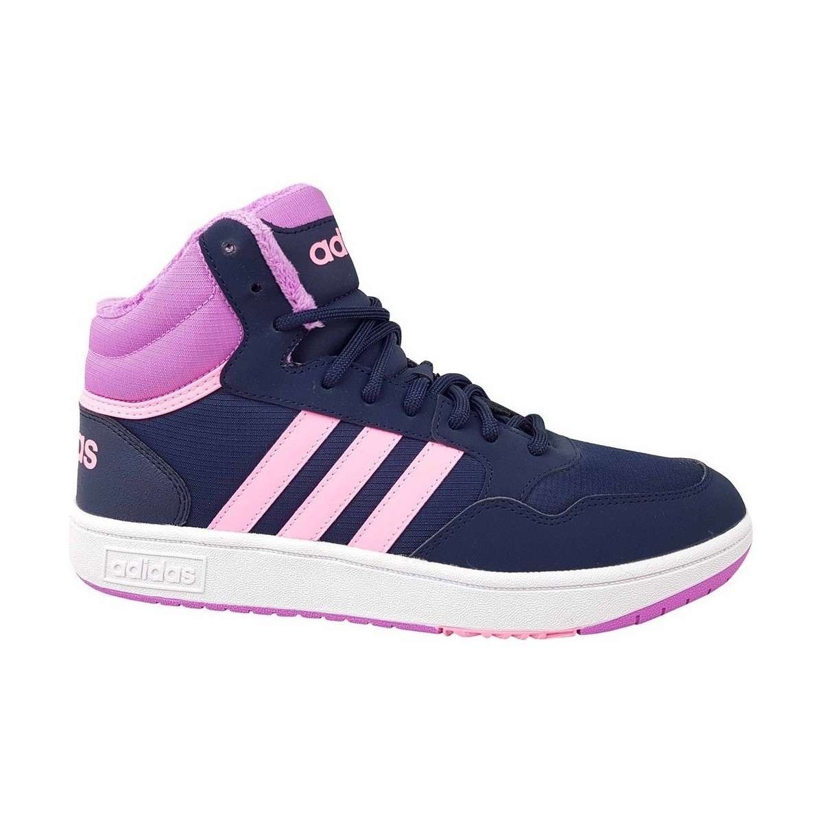 Shoes Children Hi top trainers adidas Originals Hoops Mid 30 K Pink, Navy blue