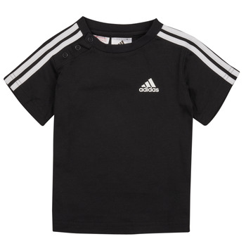 Clothing Boy Short-sleeved t-shirts Adidas Sportswear IB 3S TSHIRT Black