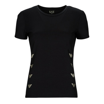 Clothing Women Short-sleeved t-shirts Emporio Armani EA7 3RTT08-TJDZZ Black / Gold