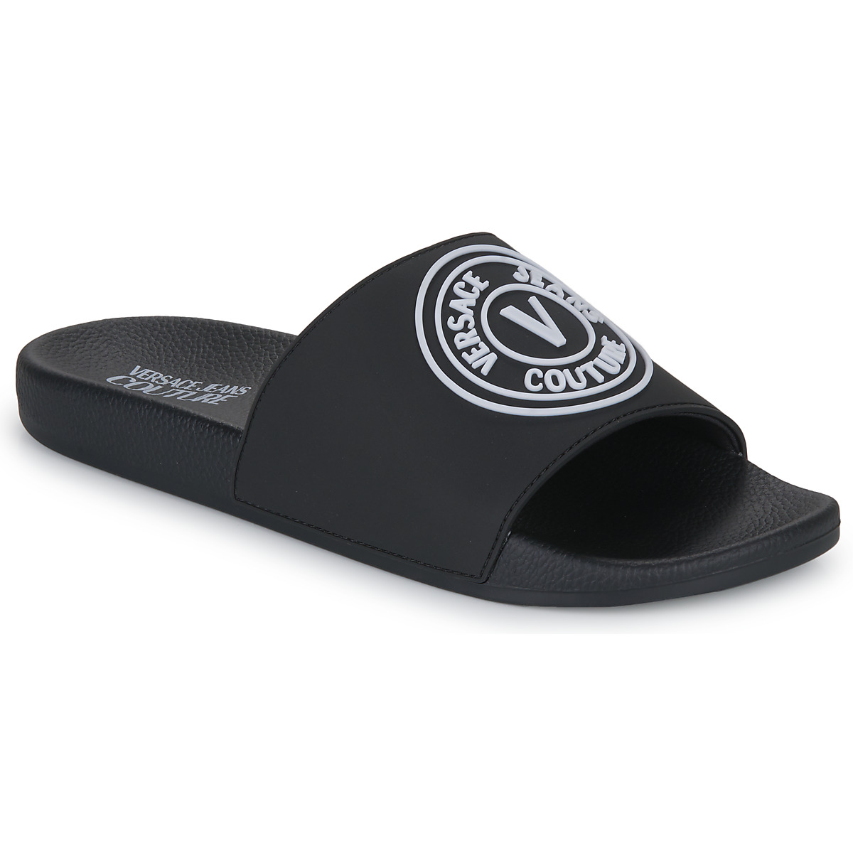 Shoes Men Sliders Versace Jeans Couture 74YA3SQ3-ZS192 Black / White