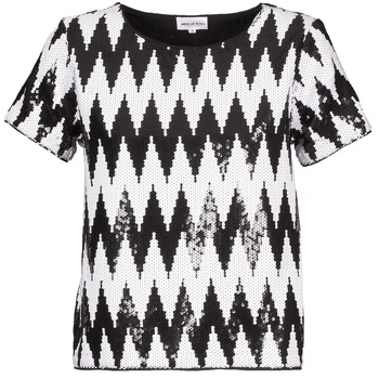 Clothing Women Short-sleeved t-shirts American Retro GEGE Black / White