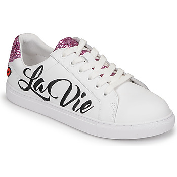 Shoes Women Low top trainers Bons baisers de Paname SIMONE LA VIE EN ROSE White / Pink