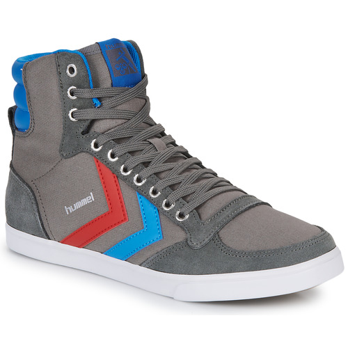 Shoes Hi top trainers hummel SLIMMER STADIL HIGH Grey / Blue / Red