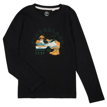 Clothing Boy Short-sleeved t-shirts Timberland T25U32-09B-C Black