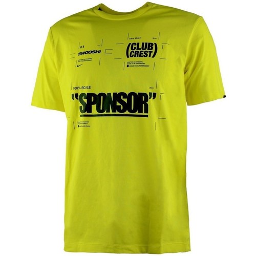 Clothing Men Short-sleeved t-shirts Nike Swoosh Sponsor Yellow