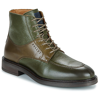 Shoes Men Mid boots Pellet BASTIEN Veal / Smooth / Brushed / Olive / Veal / Graine / Olive
