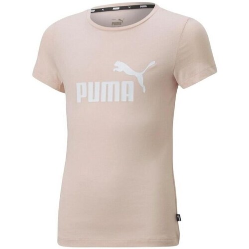 Clothing Girl Short-sleeved t-shirts Puma Ess Logo Tee JR Beige
