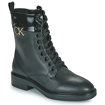 Shoes Women Mid boots Calvin Klein Jeans RUBBER SOLE COMBAT BOOT W/HW Black