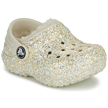 Shoes Girl Clogs Crocs Classic Lined Glitter Clog T Beige / Gold