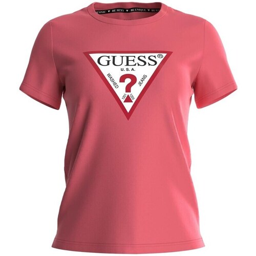 Clothing Women Short-sleeved t-shirts Guess W1YI1BI3Z11 A60Y Pink