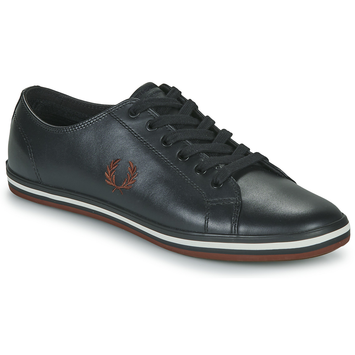 fred perry  kingston leather  men's shoes (trainers) in black