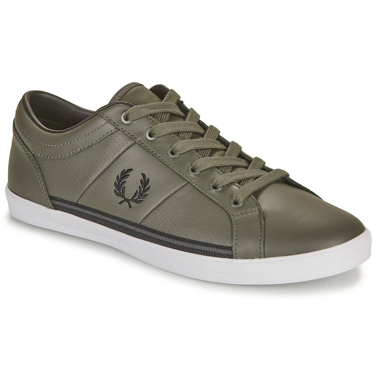 fred perry  baseline perf leather  men's shoes (trainers) in kaki