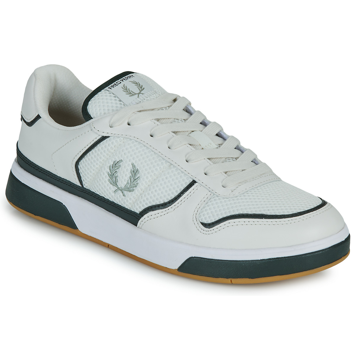 Fred Perry B300 Leather/mesh White