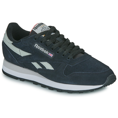 Reebok Classic CLASSIC LEATHER Black / Grey - Free delivery | Spartoo UK !  - Shoes Low top trainers £ 70.54