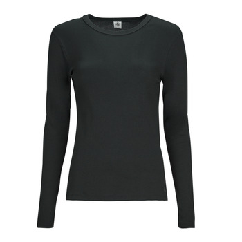 Clothing Women Long sleeved tee-shirts Petit Bateau ML COL ROND Black