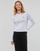 Clothing Women Long sleeved tee-shirts Calvin Klein Jeans WOVEN LABEL RIB LONG SLEEVE White