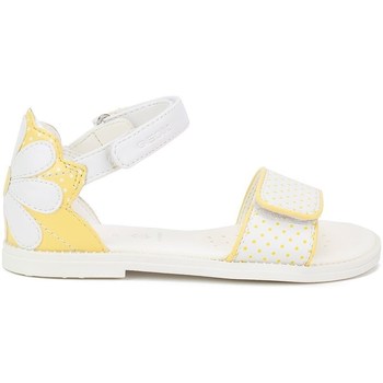 Shoes Children Sandals Geox JR Karly Girl White, Yellow