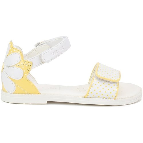 Shoes Children Sandals Geox JR Karly Girl Yellow, White