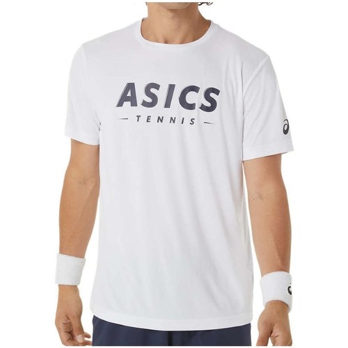 Clothing Men Short-sleeved t-shirts Asics Court Tennis Graphic White