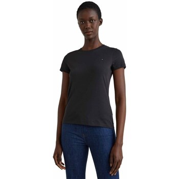 Clothing Women Short-sleeved t-shirts Tommy Hilfiger WW0WW22043017 Black