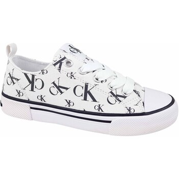 Shoes Children Low top trainers Calvin Klein Jeans Logo All Over White