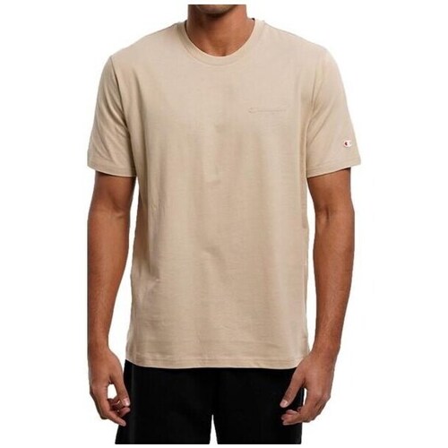 Clothing Men Short-sleeved t-shirts Champion Crewneck Tshirt Cream