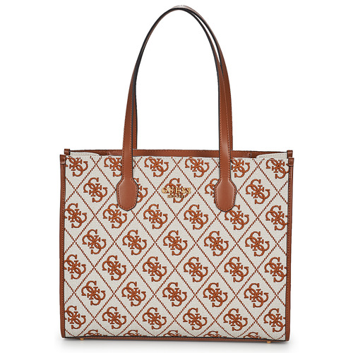 Bags Women Shopping Bags / Baskets Guess SILVANA TOTE Brown