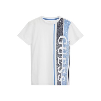 Clothing Boy Short-sleeved t-shirts Guess L3YI34 White / Blue