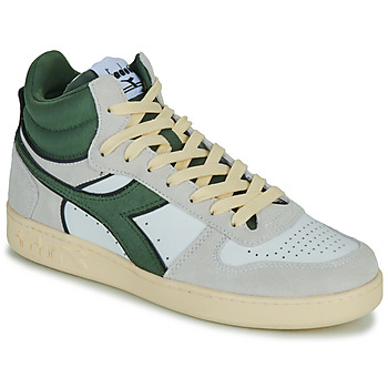 Shoes Hi top trainers Diadora MAGIC BASKET DEMI CUT SUEDE LEATHER White / Green