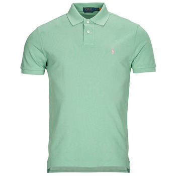 Clothing Men Short-sleeved polo shirts Polo Ralph Lauren POLO AJUSTE DROIT EN COTON BASIC MESH Green