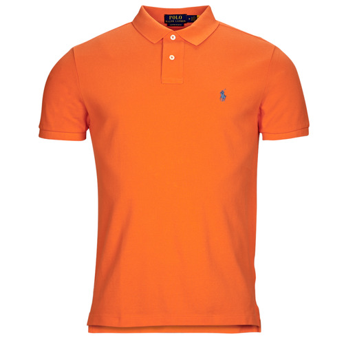 Clothing Men Short-sleeved polo shirts Polo Ralph Lauren POLO AJUSTE DROIT EN COTON BASIC MESH Orange